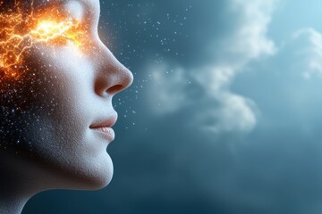 Obraz premium Harnessing mental health cosmic brain imagery for mind's state