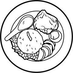 Bubur ayam Indonesian food coloring page