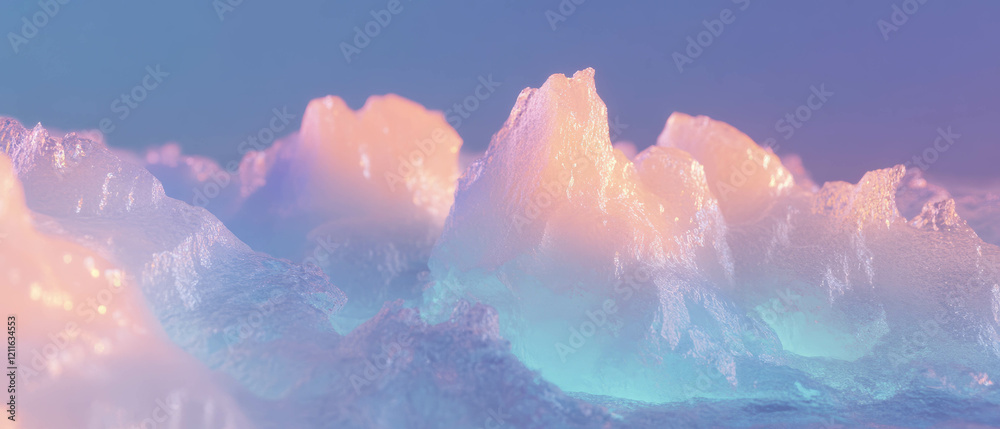 Aufkleber abstract depiction of sound waves and frozen textures in a serene cold environment