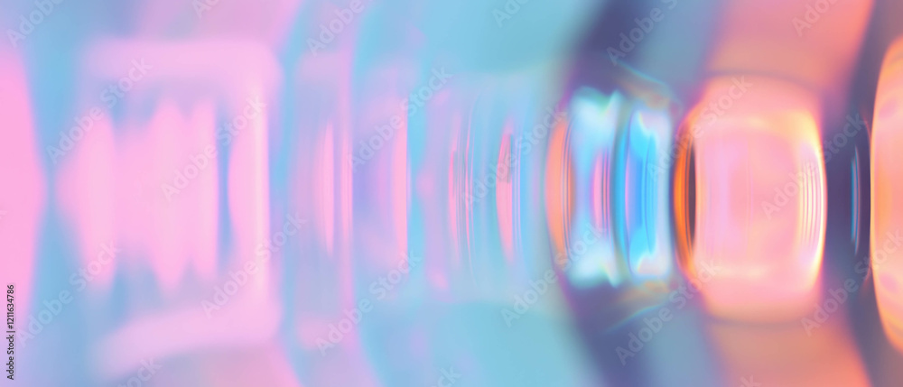 Poster Dynamic abstract expression of sound waves in vibrant neon colors and modern art style