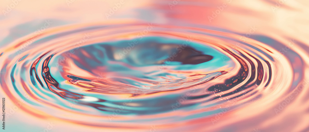 Aufkleber Dynamic flow of sound waves with calming liquid motion and vibrant colors in abstract design