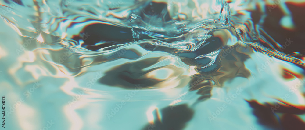 Aufkleber Dynamic flow of sound waves and water creating a calming abstract background