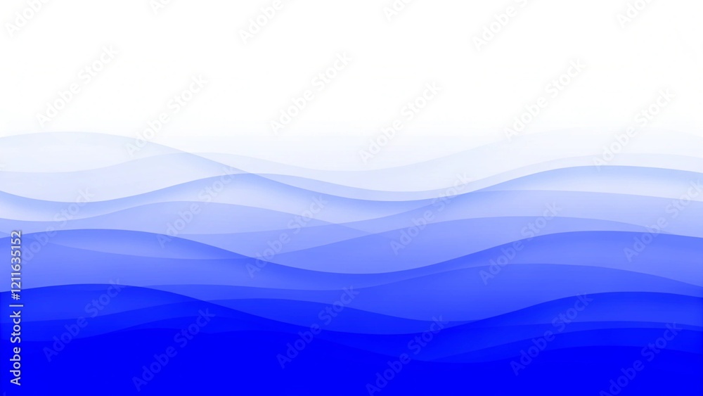 Poster Abstract header color wave design element with blue lighting effect. Blue line and wave for modern banner, dynamic motion background, elegant flow template, digital graphic style