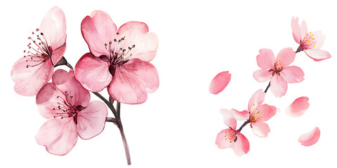 Blossoming cherry flowers botanical garden digital art nature scene close-up view floral aesthetics