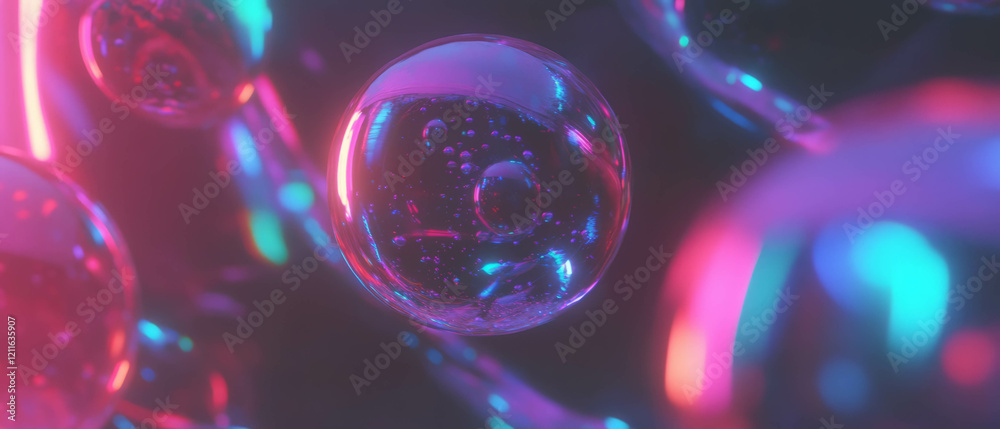 Poster dynamic 3d spheres create captivating effects through light and shadow interaction