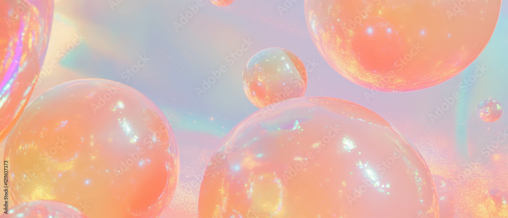 Poster cosmic spheres with glitter textures and stardust in an abstract space background