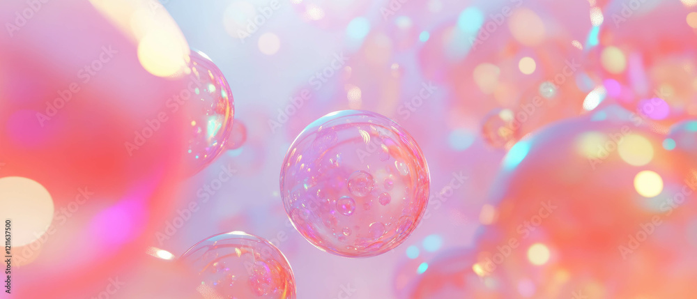 Aufkleber vibrant abstract background featuring 3d spheres in unique colors and harmonious arrangement
