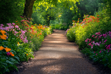 Serene Running Route Through a Tranquil Garden