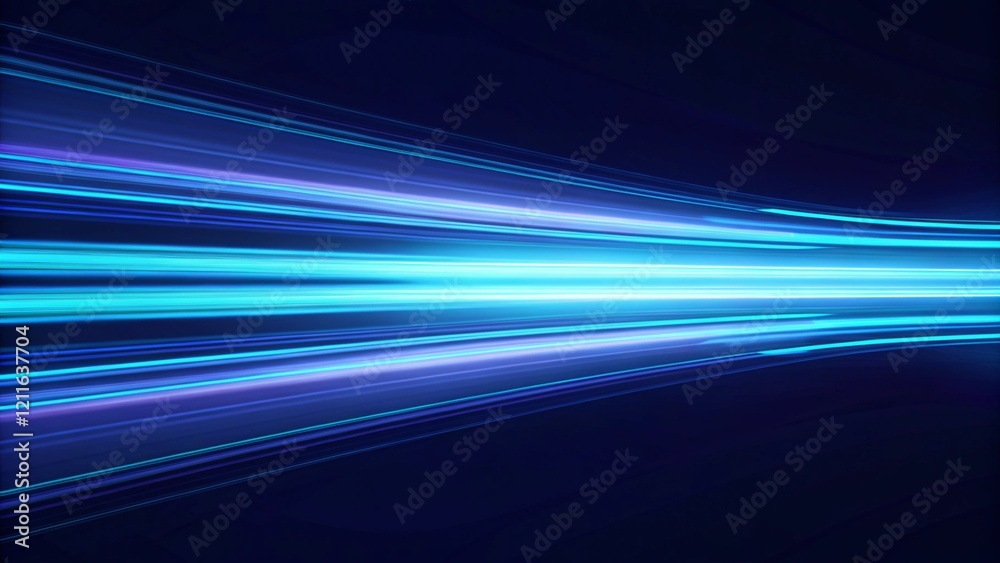 Aufkleber Abstract technology background with colorful light rays motion. Blur gradient texture with shiny stripes illustration. Futuristic data flow concept, digital wave pattern, innovation, dynamic energy