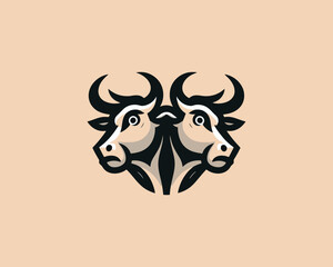 Cow logo vector. Animal farm. Cow icon vector illustration.