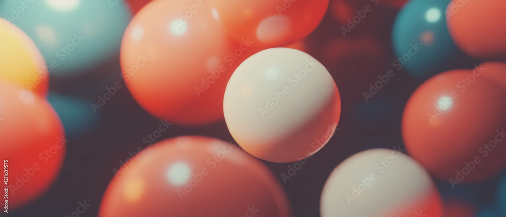 Poster vibrant abstract background of spheres featuring smooth glitter transitions and harmonious colors
