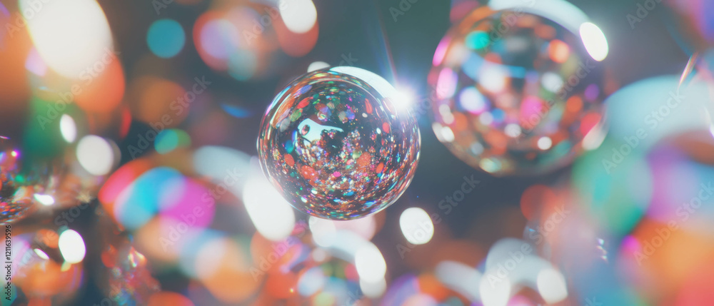Poster Vibrant 3D spheres with smooth gradients create a stunning abstract background