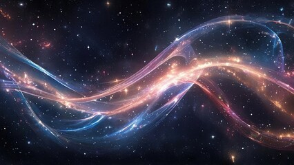 Obraz premium Cosmic energy wave, nebula background, space exploration, science fiction art