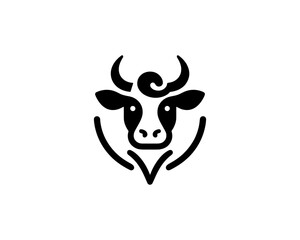 Cow logo vector. Animal farm. Cow icon vector illustration.