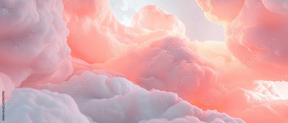 Poster dreamy abstract clouds with fluffy textures creating an ethereal atmosphere in open space