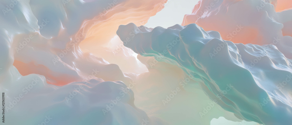 Poster Dreamy abstract clouds with ethereal textures create a tranquil atmosphere