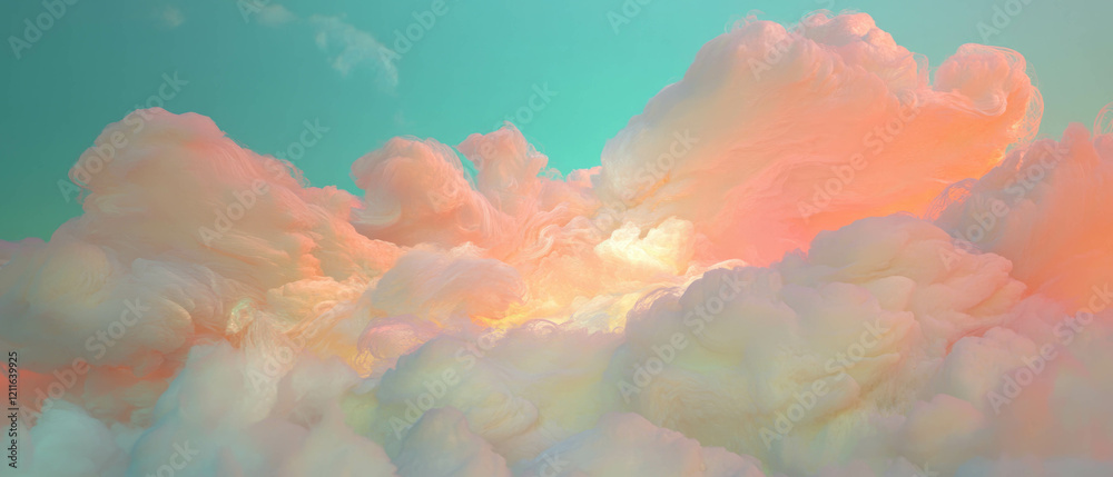 Poster dreamy abstract clouds create an ethereal atmosphere with fluffy texture and soft colors