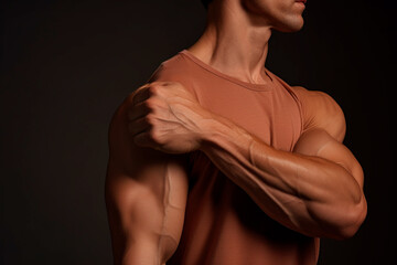 Detail of muscular legs with emphasis on endurance and definition