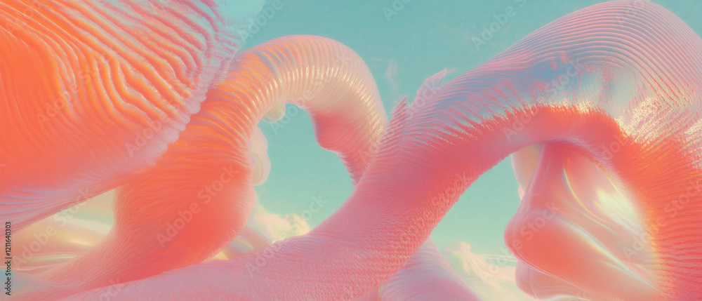 Poster dynamic energy flows through vibrant 3d swirling vortexes in bright colors