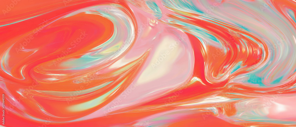 Poster vibrant abstract swirling vortexes in dynamic motion with energetic colors