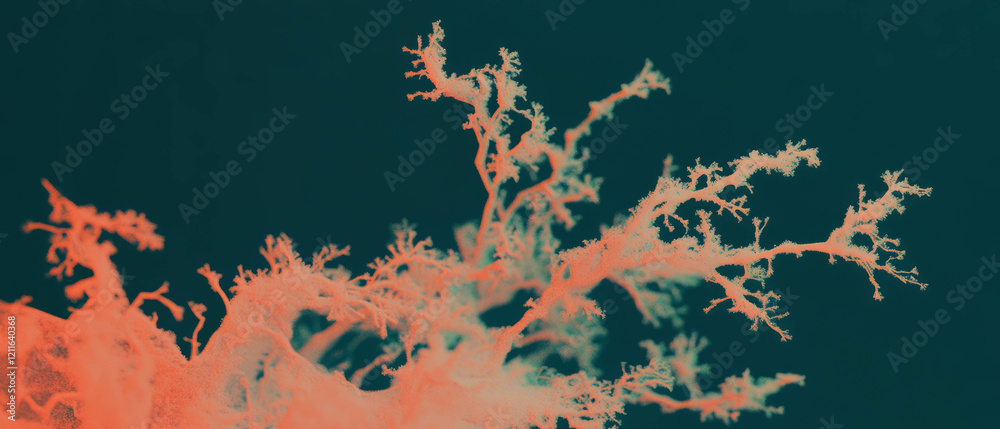 Aufkleber Abstract visualization of hierarchical data with 3D tree diagrams for data organization