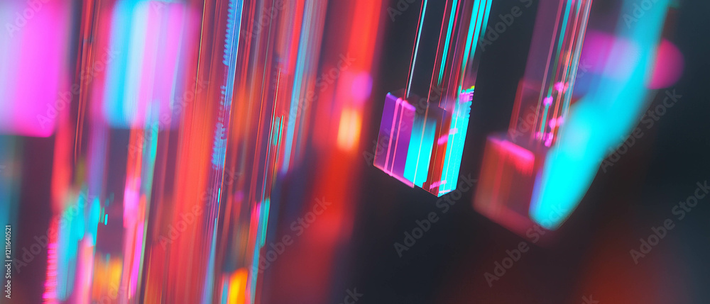 Poster 3D violin plots demonstrating data distribution and statistical analysis in vibrant colors