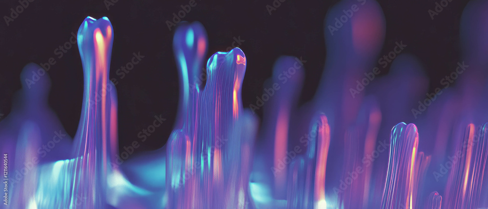 Poster Abstract 3D violin plots showcasing data distribution and statistical analysis in vibrant colors