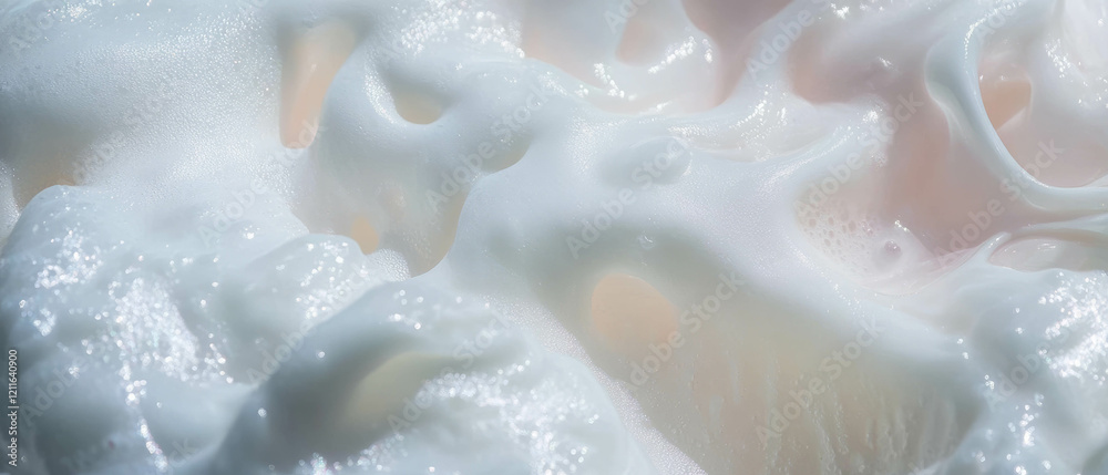 Poster Softly swirling waves of milky liquid create an abstract and smooth background texture