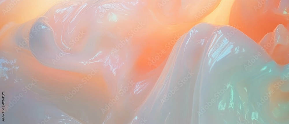 Aufkleber Abstract waves of milky liquid create a smooth and flowing texture with gentle movement