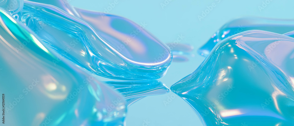 Poster calm reflections of vibrant blue waves create a soothing abstract background experience