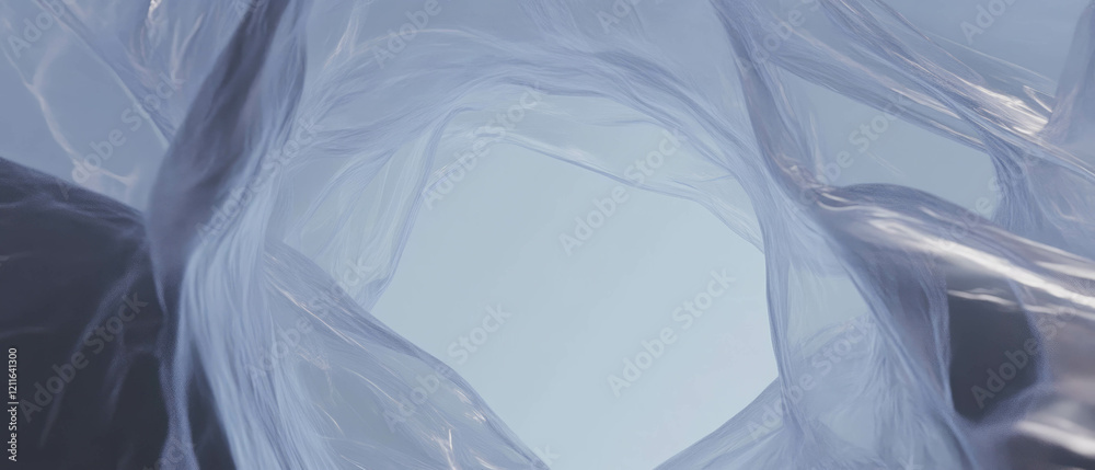 Poster Futuristic wireframe structures with transparent surfaces and complex patterns in 3D design