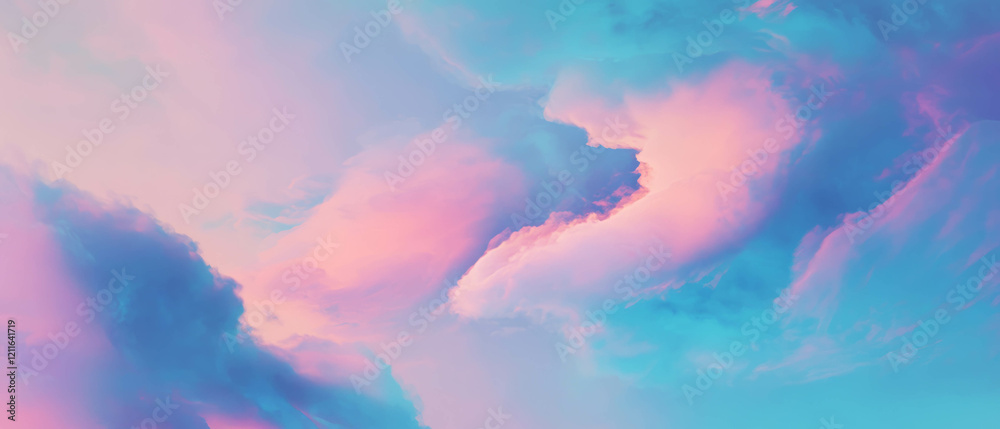 Poster gradient blending of indigo and light blue creates an ethereal and mystical atmosphere
