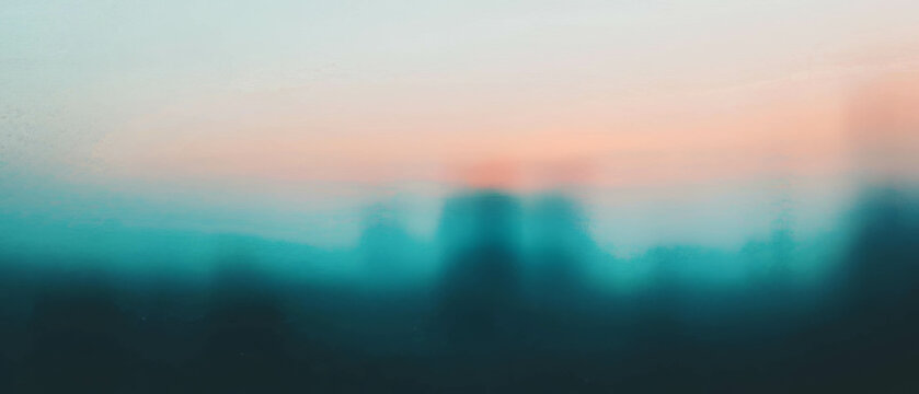 Gradient blending from Prussian blue to sky blue with vintage texture evokes calm and tranquility