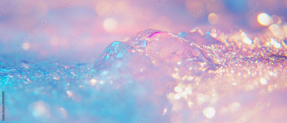 Aufkleber Luxurious sapphire to ice blue gradient with shimmering effects and abstract design