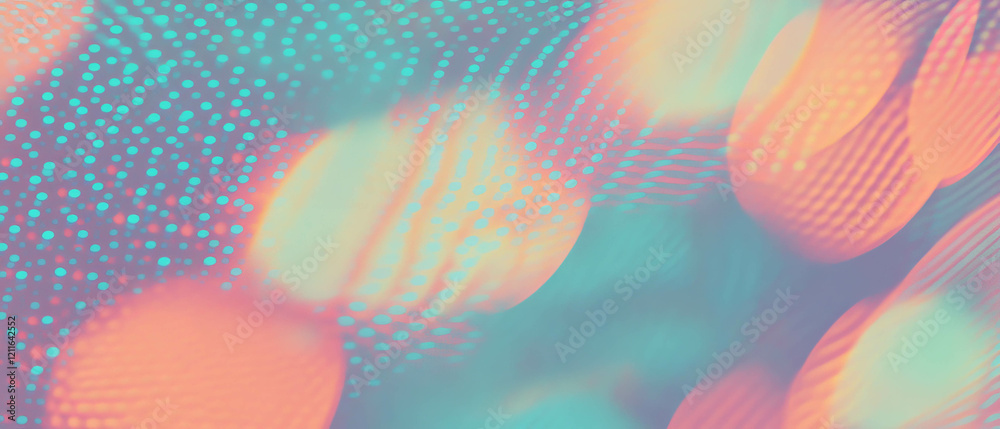 Poster Vibrant gradient background with halftone pattern creates a retro pop art effect