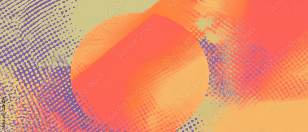 Aufkleber Colorful gradient background with halftone pattern creating retro pop art effect