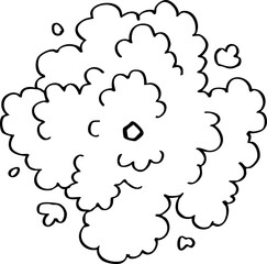 minimalist hand drawn cartoon top view of tree illustration.