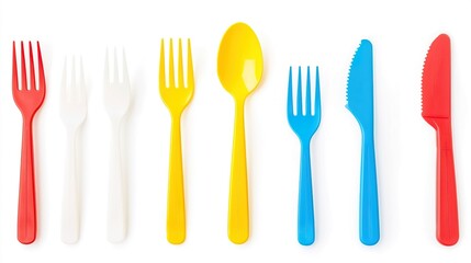 Colorful Plastic Cutlery Set Ideal for Picnics and Outdoor Events