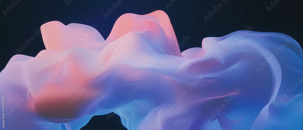 Aufkleber Smooth gradient background shifting from deep navy to sky blue with abstract forms