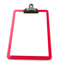 Red Clipboard with Blank Page for Notes or Presentations