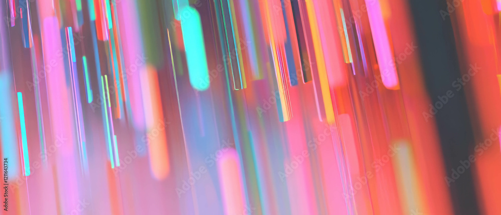 Poster Bright abstract background of blockchain data with vibrant colors and clear design elements