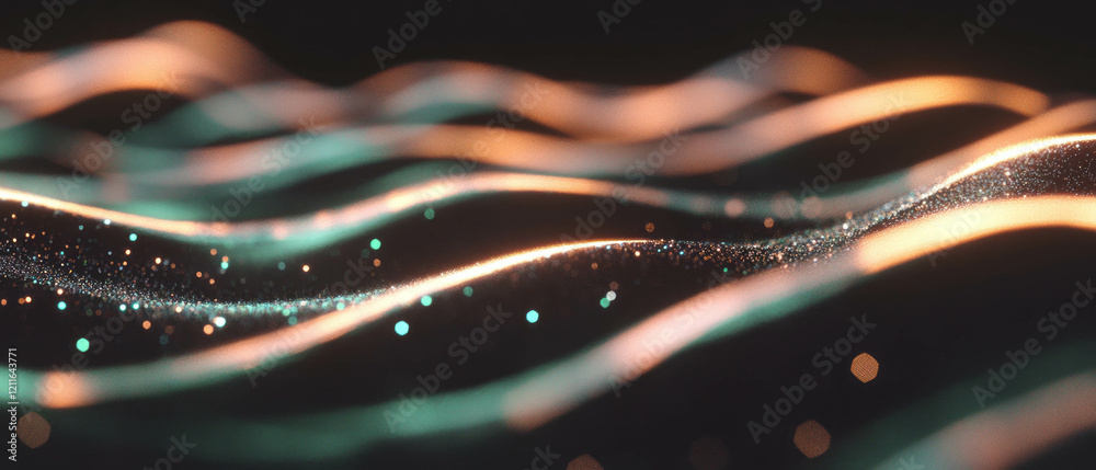 Poster Dynamic abstract data waves creating a modern digital business background