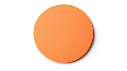 Orange Round Adhesive Paper Sticker on White Background