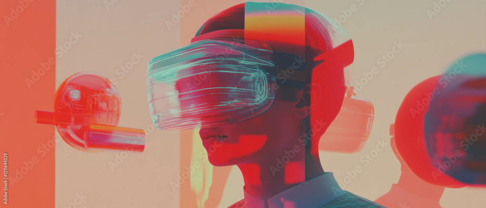 Poster Exploring augmented reality through abstract interfaces and virtual elements in a digital landscape