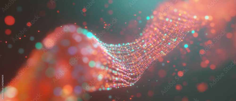 Poster Visual representation of global internet traffic and data network connections