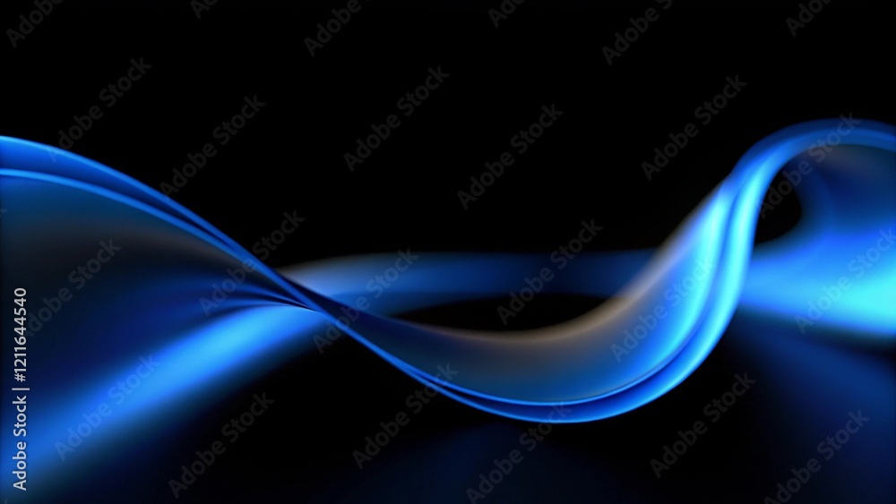 Leinwandbilder blue wave shape abstract technology background. dark blue and glow particle abstract background. blu