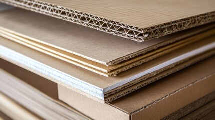 A close-up shot of various cardboard boxes stacked together, ideal for relocation or shipping purposes.