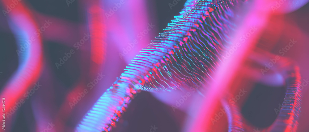 Aufkleber Bright abstract background featuring shapes and blockchain data with ample central space