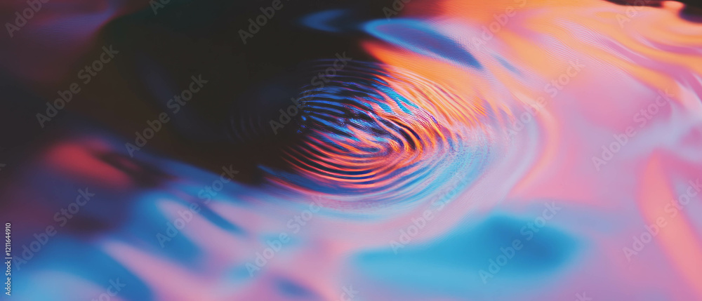 Aufkleber Dynamic waveforms forming colorful patterns in sound technology visualization
