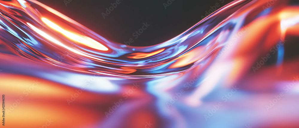 Poster Dynamic interaction of dark digital waves with bright central illumination creating vivid contrast